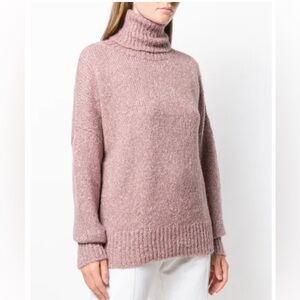 Isabel Marant Étoile Rose Tweedy Knit Alpaca Turtleneck Sweater 40